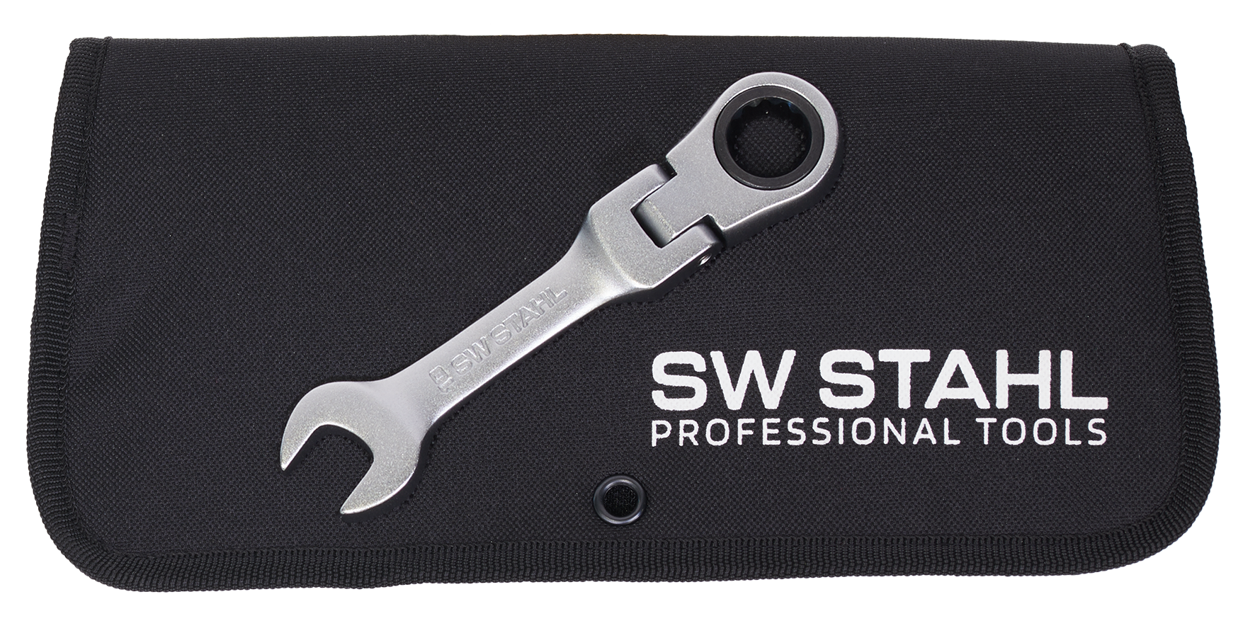 SW-Stahl Gabelringratschenschlüsselsatz, 8-19 mm, mit Gelenk, kurz, 12-teilig