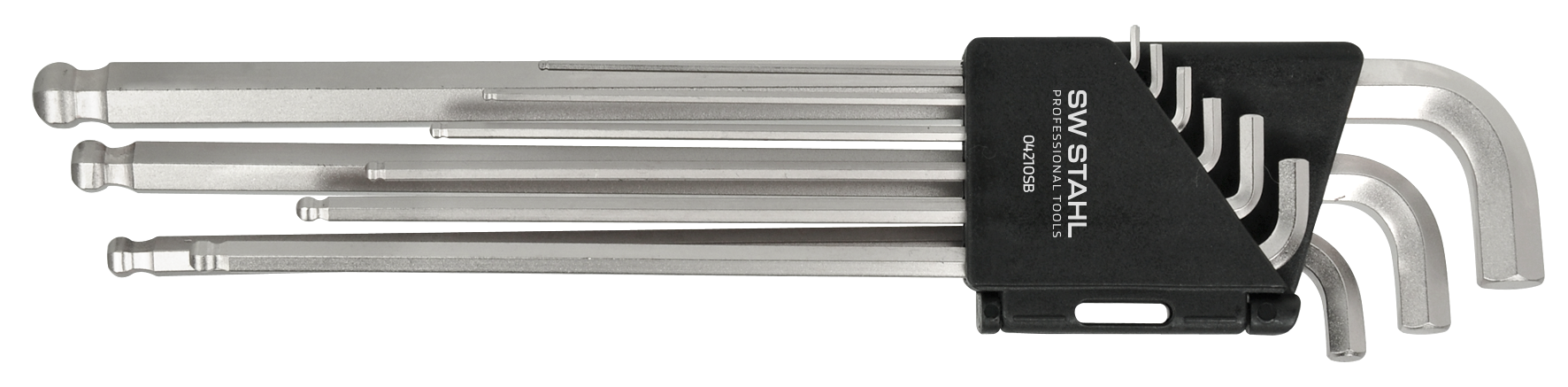 SW-Stahl Winkelschlüsselsatz, Innensechskant, Kugelkopf, 1,5-10 mm, schmal, 9-tlg.